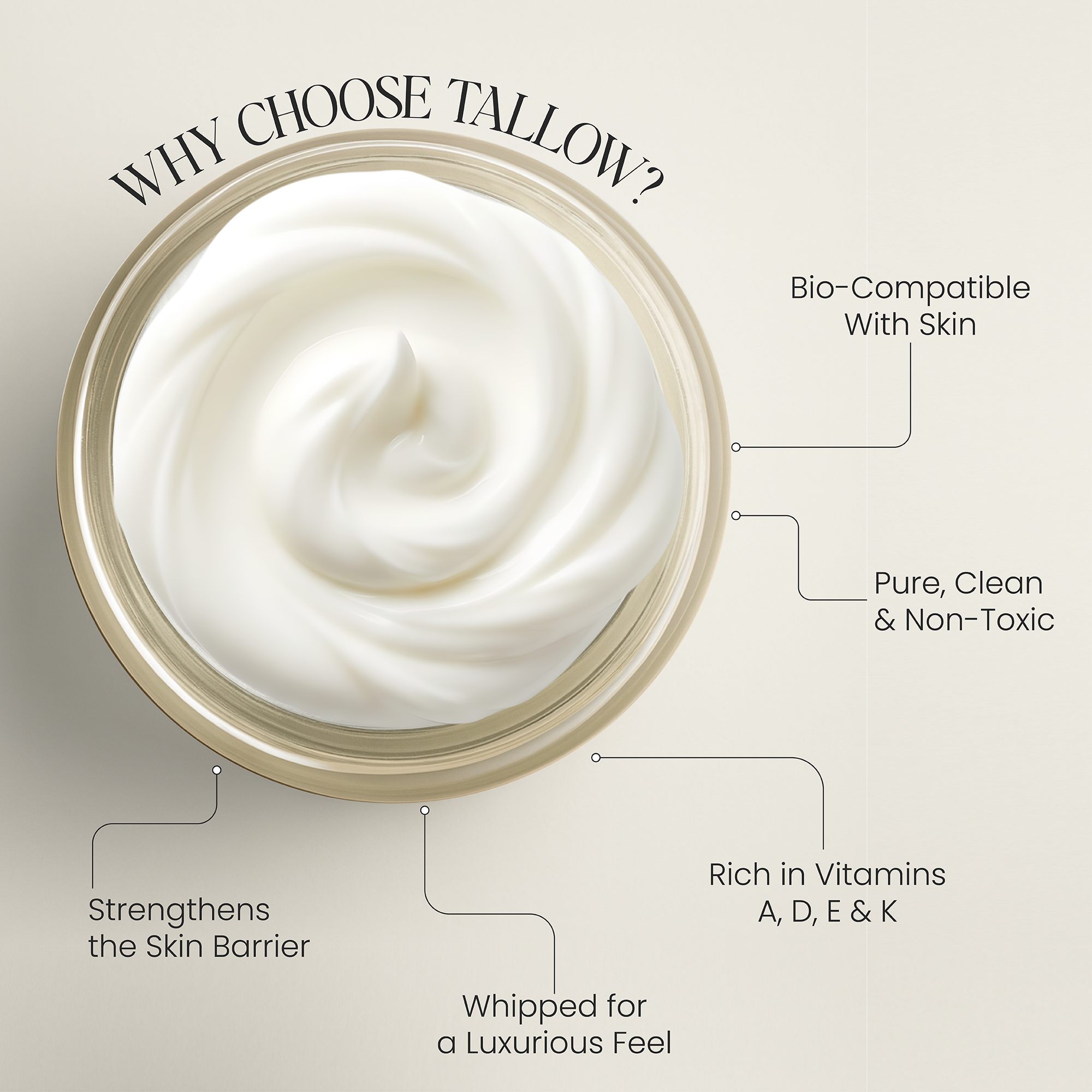 Skin Glow | Whipped Tallow Cream (unscented) - Quiet Whisper